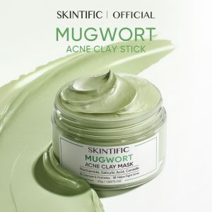 SKINTIFIC Mugwort Acne Clay Mask Jar with Centella AHA BHA for Hydrating Cleansing Pores Skin 55g