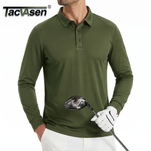 TACVASEN Polo Shirts Mens Long Sleeve Golf Shirt Performance Quick Dry Moisture Wicking Casual Collared Shirts Striped Collar2026