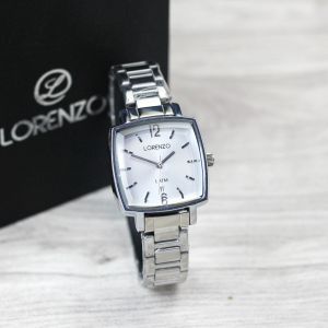 Jam tangan Wanita Lorenzo 7103L tali stainless tanggal aktif original