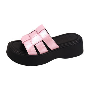 YOTO 2025 Womens Woven Strap Platform Slides 5CM Lift for Resort & Beach