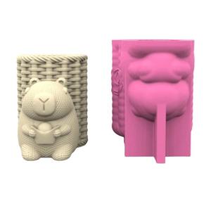 Multifuntional bê tông khuôn capybara hình dạng trang trí chậu khuôn mẫu cho mọng nước container và văn phòng phẩm chủ sở hữu