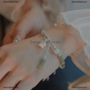 [COD] SweetBabiese Trung Quốc Phong Cách Retro Màu Xanh Lá Cây Tre Doanh Đính Cườm Vòng Đeo Tay Cho Phụ Nữ Của Thời Trang Đơn Giản Quyến Rũ Hợp Kim Hoa Vòng Đeo Tay Đồ Trang Sức Quà Tặng