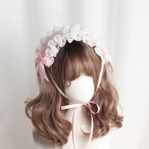 YESMILE Lace Cat Ears Headband Cosplay Lolita Headwear Bow Head Wrap Hair Accessories