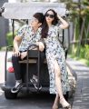 Set đồ đôi áo sơ mi nam nữ couple đi biển thiết kế thời trang phong cách Hàn. 