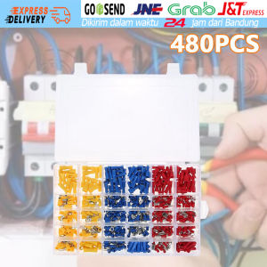 480pcs Sekop Konektor Crimp Kabel Kabel Kawat Terisolasi Terminal Terminal Insulated Konektor Set 280