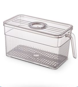 Kotak Kontainer TY26002 Transparan Rak Makanan Kulkas / Organizer Kulkas / Kotak Penyimpanan Buah Sayur Dapur / Wadah