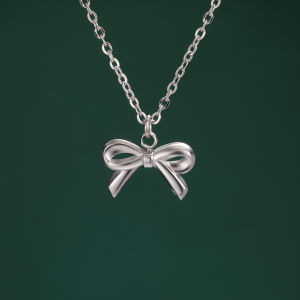 SKYRIM Silver Bow Necklace Womens Collarbone Chain Elegant fashion jewelry