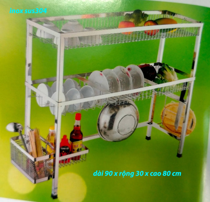 Kệ chén đặt bàn, kệ để đồ nhà bếp bằng inox 304 cao cấp, kích thước ...