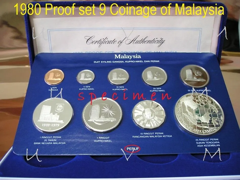 Collectibles of Malaysia Coinage 1980 Minted In USA set of 9 Mint