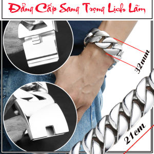 Lắc tay nam inox bản to 32mm sáng bóng cực đẹp bao ngầu - Bảo hành không đen không gỉ - Thể hiện đẳng cấp phái mạnh