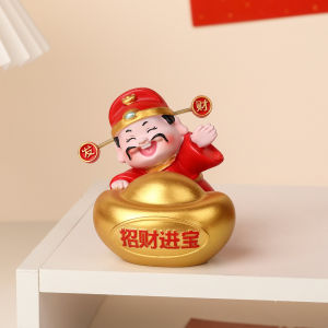 树脂财神爷招财摆件 中式家居装饰工艺品  Chinese God of Wealth Figurine Resin Feng Shui Wealth Decor Traditional Home Decoration Prosperity & Good Luck Ornament