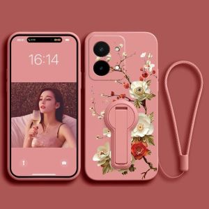 เคสสำหรับศัพท์ VIVO Y28 4g เคสนุ่ม ซิลิโคนเหลว ป้องกันกันกระแทก ดีไซน์ใหม่ ดอกไม้สวยงาม พร้อมที่วาง YTZZHXZ01