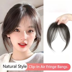 Clip-In Air Fringe Bangs Style Wig for Women High Crown Volumizer Seamless Adjustable Wispy Side Bangs