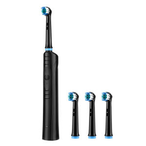 Rotating Electric Toothbrush with 4 Heads for Adult Waterproof 3D round head Teeth Brushes Tooth Cleaner USB Rechargeable