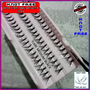 Bulu Mata Tanam KNOT FREE 10 PLY Bulumata Tanam Eyelash Extension EXTRA TEBAL LENTIK HITAM MURAH Flare 60 HELAI