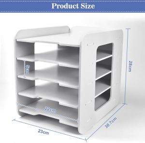 Magazine Rack 6 Layer Hanging Wall File Holder Desk File Organizer Desk Folder Holder Desktop Organizer Document Storage Box File Organizer Rack for Office Wire Organizer