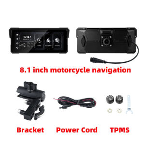 EKLEVA 8.1 inch Motorcycle Wireless CarPlay Moto Android Auto Portable Digital Motorcycle Dashboard Navigation Display Screen TPMS