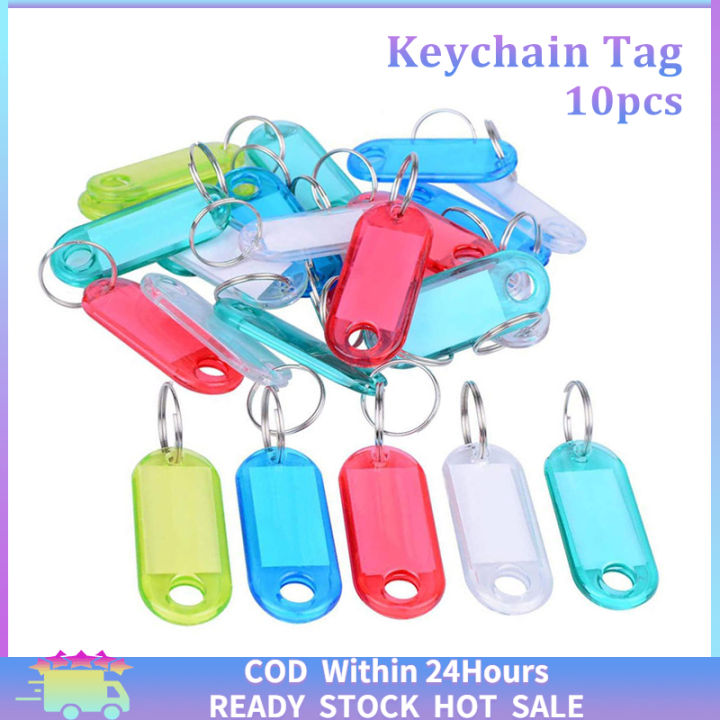 [Fast Delivery] 10 Pack Keychain Tag With Label Window ID Luggage Tag ...