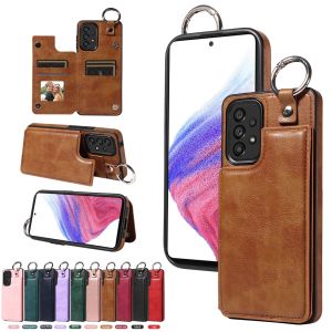 For Samsung Galaxy A53 A52S A52 A73 A72 A33 A32 A23 A22 A13 A12 5G Cover Samsung A32 A22 4G Phone Case Luxury Magnetic Ring Buckle Leather Wallet Card Slot Back Cover Casing