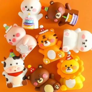 PAJANGAN KUE ULTAH MINIATUR MOTIF HEWAN ANIMAL TOPPER CAKE HAPPY BIRTHDAY / HIASAN BONEKA LUCU