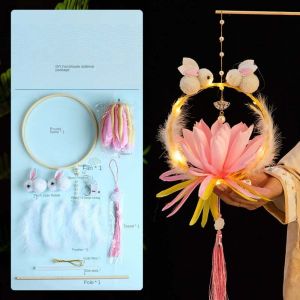 ESFDGL Chinese Style Childrens Rabbit Lantern Moon DIY Material Bag Mid-Autumn Festival Lamp Cute Glowing Bunny Handmade Lamp Photography Props