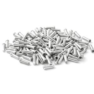 100 Pcs Bike Wire Tube Cap Aluminum Alloy Silver Cable Tip Road Mountain Bicycles Bike Brake Cable Cap End Tip Crimp