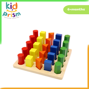 Đồ Chơi Montessori - Bảng Khối Trụ So Sánh Giúp Bé Nhận Biết Màu Sắc Hình Khối Và Kích Thước (Hàng Cao Cấp 25 khối)