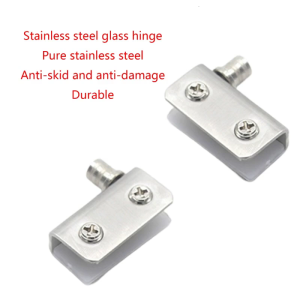 Glass Door Hinge Frameless Shower Door Hinge Stainless Steel Showcases Cabinet Clamp Double Sided Clip 360Degree Hinge