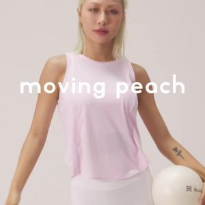 Moving Peach Lightweight Sleeveless For Women Cool Feeling Buttery Soft Dri-fit Yoga Top Cross Back Breathable Running Pilates Fitness Tennis everyday wear DVD