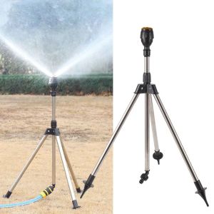 YERZ Telescopic Tripod Sprinkler 360°Rotary Adjustable Range Irrigation Sprinkler Head Garden Watering Tool Standing Lawn Watering Sprinkler Horticultural