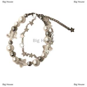 [COD] Big House Harajuku Star Bracelet Girl Pentagram Beaded Bangle For Women Vintage Aesthetic Charm Bracelet Accessories Jewelry Gift