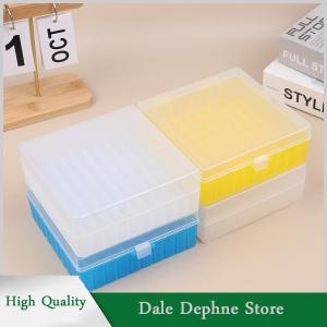 [Dale Dephne] ชั้นวางกล่องพลาสติก100รูสำหรับห้องแล็บหลอดไครโอความจุ2มล. 1.5มล. 1.8มล. พร้อมฝาครอบเชื่อมต่อ
