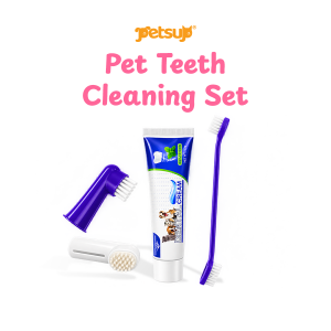 Pet Teeth Cleaning Set Toothbrush and Toothpaste Beef Flavor Dental Care Kit Daily Oral Hygiene Set for Clean Teeth Fresh Breath and Easy Pet Grooming