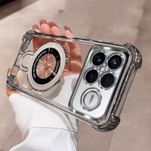Ốp lưng cho Xiaomi 17T Pro Chân đế bốn góc trong suốt mạ điện với Ốp lưng từ tính cho Xiaomi 17T Pro 17 Pro Max Ultra