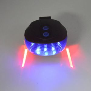 Bicycle Laser Tail Light 5LED Mountain Bike Electric Motorcycle Rear Light with Parallel Line Laser Starry Sky Safety Warning Light Ambient Light