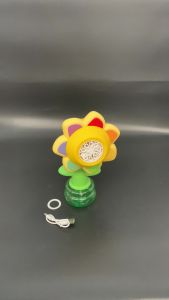 Automatic Dancing Sunflower Bubble Machine For Kids Rechargeable Electric Bubble Maker Toy With Color Lights Moving Head Summer Outdoor Garden Yard Party Fun Activity Toy Gift