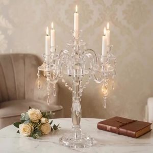 xpkQ Elegant Crystal Candle Holder Wedding Decoration Nordic Candlestick Home Luxury Dining Table Candle Ornaments Interior Decor T4N8K