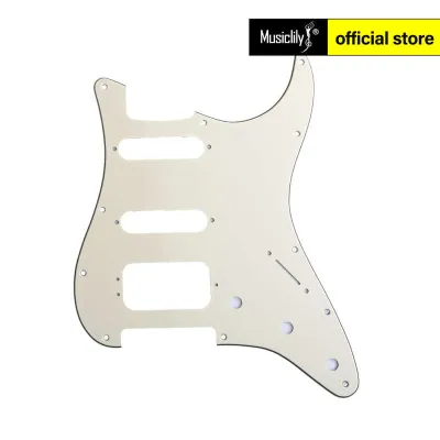 Musiclily Pro 11-รูวงกลมมุม HSS ปิ๊กการ์ดทรง Strat กีตาร์สำหรับ USA/Mexican Stratocaster 3-สกรู Humbucking กระบะเปิดติดตั้ง