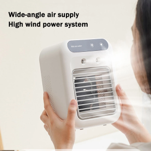 Portable Mini Desktop Air Cooler Kipas Spray Humidifying 3 Second Fast Cooling For Car & Office Use