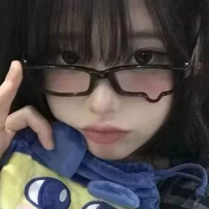 YUONG Black Teardrop Eyeglass Frame Full Rim Half Rim Cosplay Glasses Y2K No Lens Anime Eyewear Frame Halloween