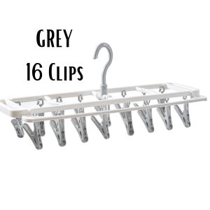 16 Clips Foldable Hanger 360 Degree Rotatable Hook Heavy Duty Non Slip Clip Rack High Quality Laundry Hanger for Clothes