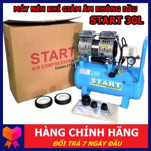 Máy nén khí không dầu Đài Loan  Tự động nạp khí  Không gây ồn  Bơm xịt hơi  phun sơn bắn đinh  công suất 2HP  nén 8kg  bình 30L  START