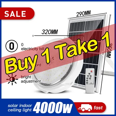 Buy 1 Take 1 Solar Ceiling Light solar light indoor Remote Control With Solar Panel Solar Light Indoor Lighting Outdoor solar lampu 太阳能吸顶灯