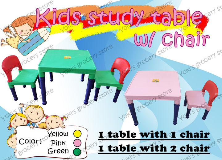 Kids study table w chair plastic play table set Lazada Lazada PH