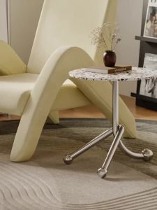 CraftedLiving SG- vintage terrazzo side table corner table sofa side table small round table Nordic-style sofa movable
