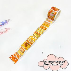 WASHITAPE MASKING TAPE BEAR AND RABBIT SERIES SELOTIP KERTAS LUCU KAWAII CUTE TEMA BERUANG KELINCI KARTUN CERITA DONGENG UNTUK SCRAPING BOOK SCRAPBOOK AESTHETIC JOURNAL