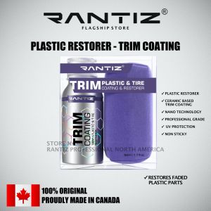 ORIGINAL RANTIZ PLASTIC RESTORER NANO CERAMIC TRIM COAT PROFESSIONAL GRADE 50ML ORIGINAL MADE IN CANADA BACK TO BLACK