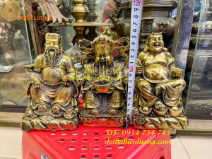 Bộ tài địa và ông phát cao 15cm bằng đồng để ban thờ thần tài phát tài phát lộc