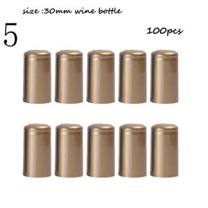 ZYJC SHOP 100Pcs PVC Nắp co nhiệt rượu Miếng dán xé Miệng thẳng Nắp chai rượu Bọc co nhiệt Vàng Màng bọc co giãn rượu Chai Rượu miệng thẳng