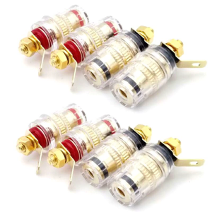 8pcs/set Speaker Terminal Binding Post 4mm Banana Plug Socket Amplifier Connector for Loudspeakers
